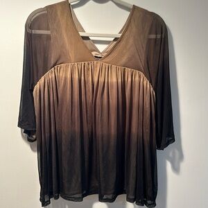 NWT WOMENS Y2K Sheer Ombre Whimsigoth Fairy Flowy Blouse Attitudes By Renee Sz M